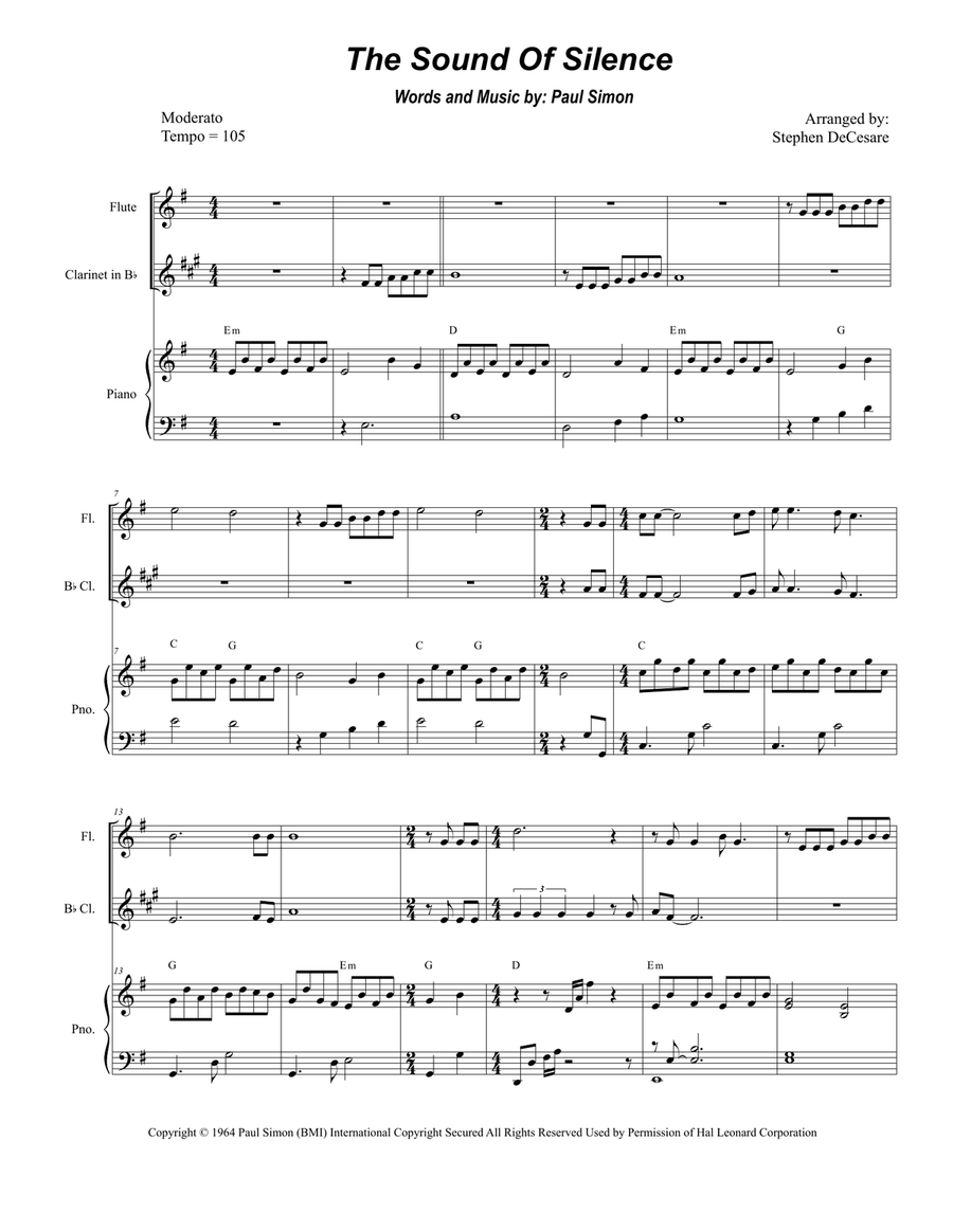 The Sound Of Silence Woodwind Duet scores gallery preview page 1