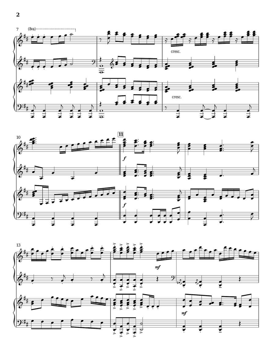 Joy To The World Piano Duet scores gallery preview page 2