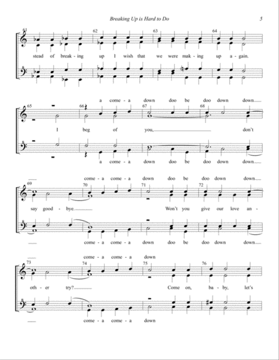 Breaking Up Is Hard To Do (arr. Tom Campbell) SSAA scores gallery preview page 5