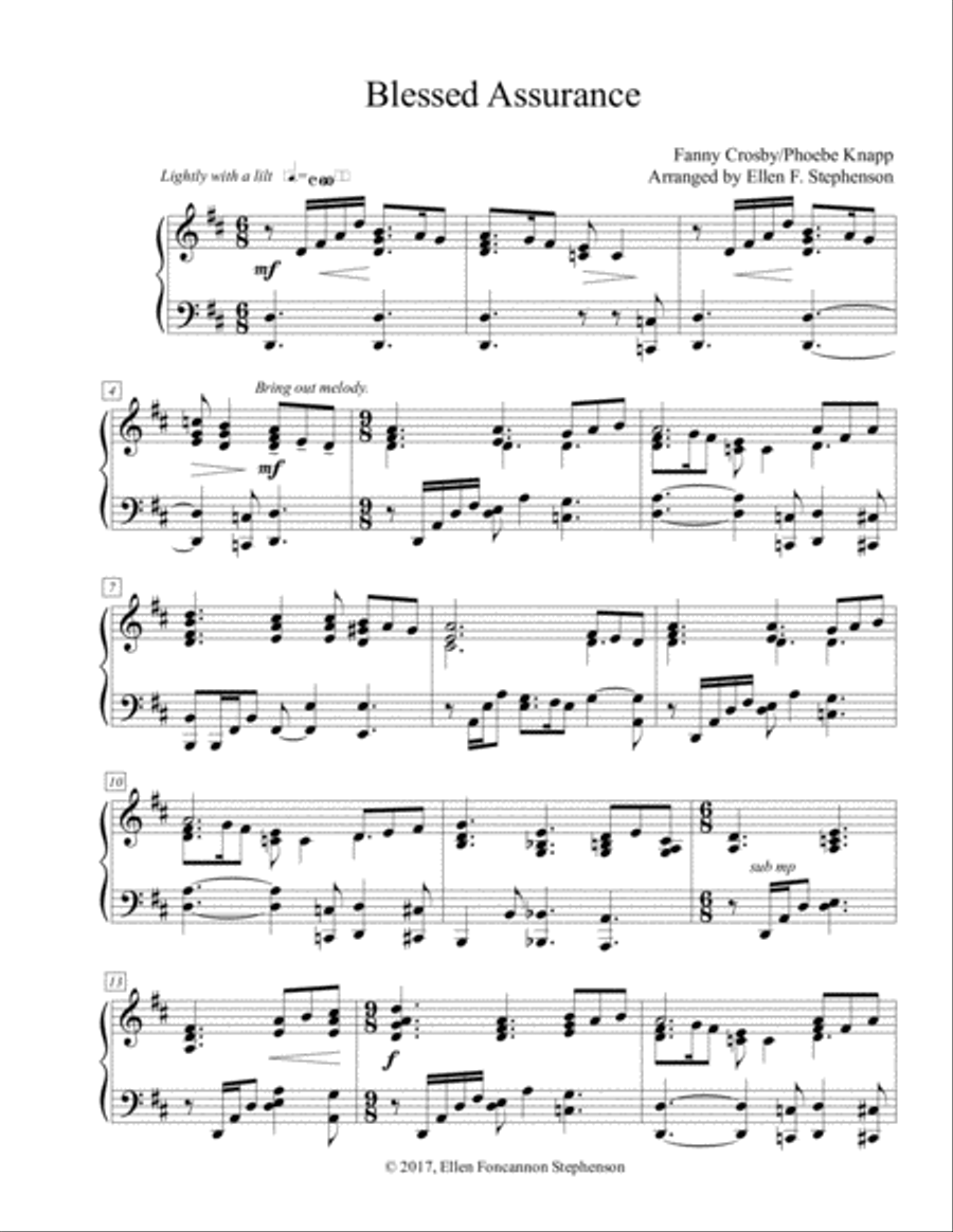 Blessed Assurance Piano Solo scores gallery preview page 1