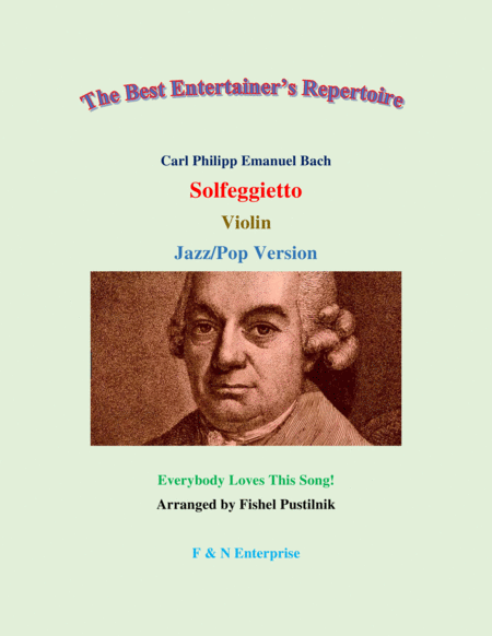 "Solfeggietto" by Carl P.E. Bach for Violin (with Background Track)-Jazz/Pop Version image number null