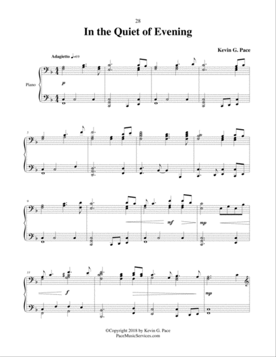 In the Quiet of Evening - original piano solo prelude Piano Solo scores gallery preview page 2
