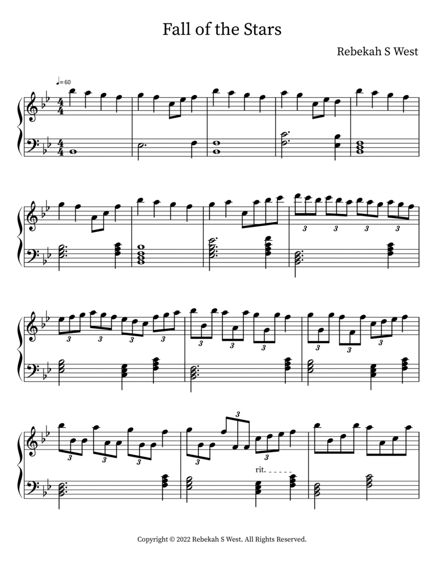 Fall of the Stars Fall of the Stars Piano scores gallery preview page 1