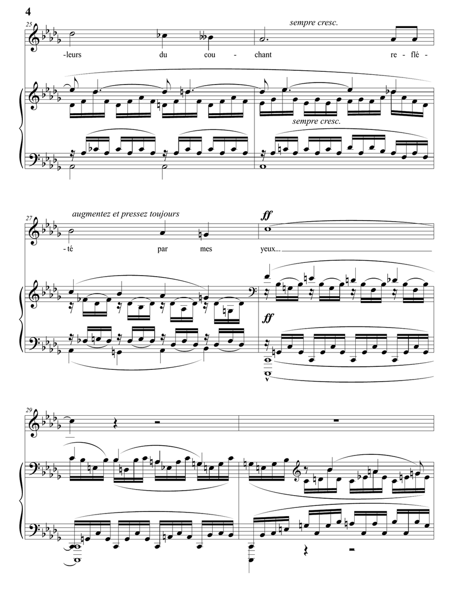 DUPARC: La vie antérieure (transposed to D-flat major)