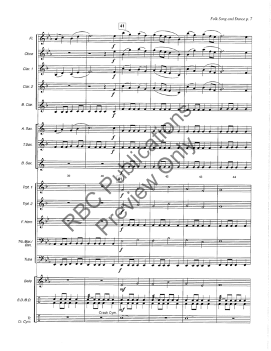 Folk Song And Dance Folk Song And Dance Concert Band scores gallery preview page 10