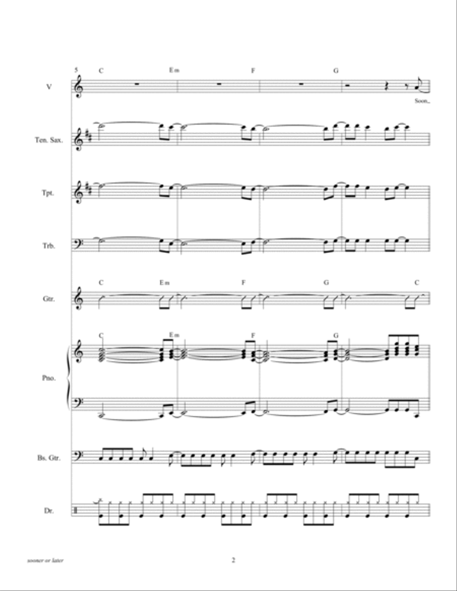 Sooner Or Later Tenor Saxophone scores gallery preview page 5