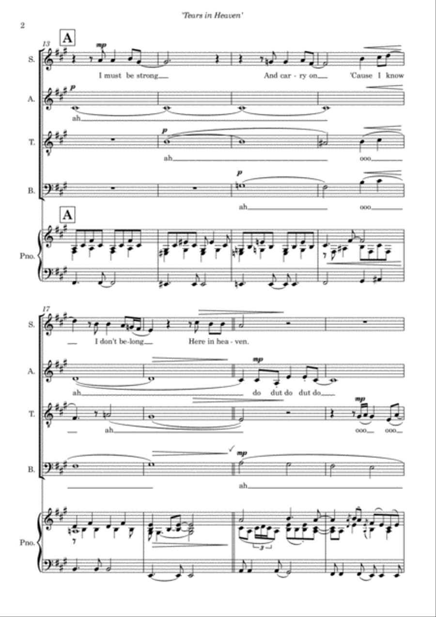 Tears In Heaven 4-Part scores gallery preview page 4