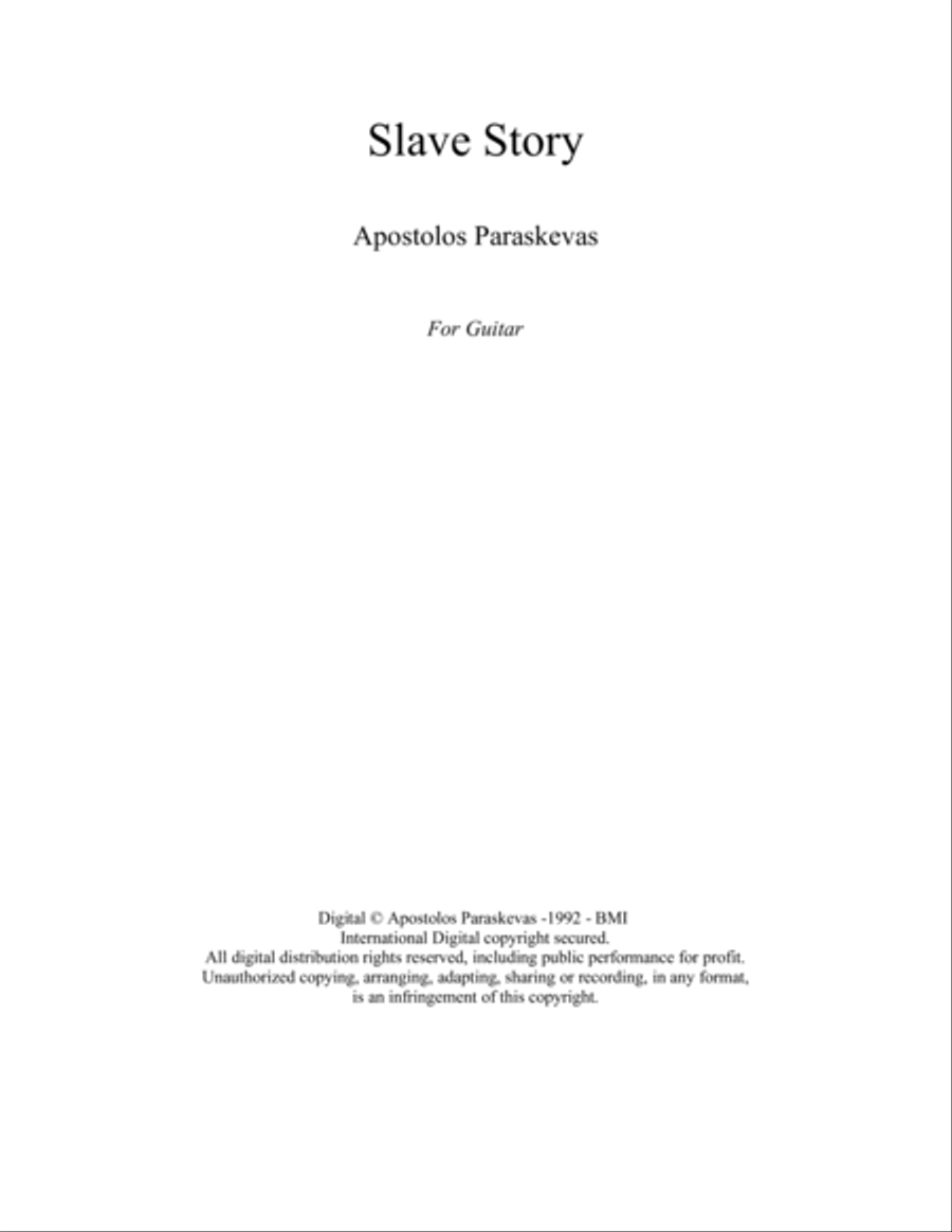 L'Histoire D'Une Capture -Slave Story Classical Guitar scores gallery preview page 2