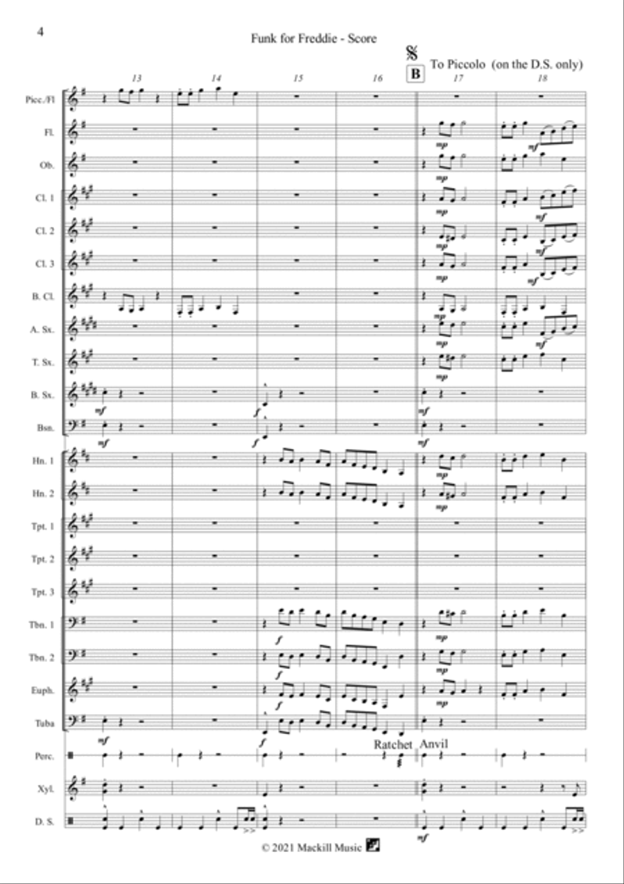 Funk for Freddie Concert Band scores gallery preview page 4
