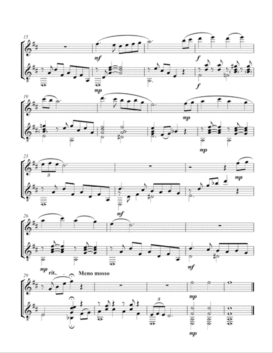 Three Catalan Folk Songs (Flute and Guitar) - Score and Parts Flute scores gallery preview page 6