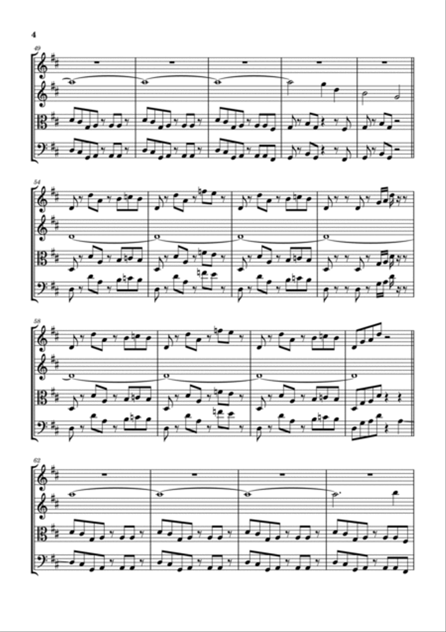 Cars String Quartet scores gallery preview page 5