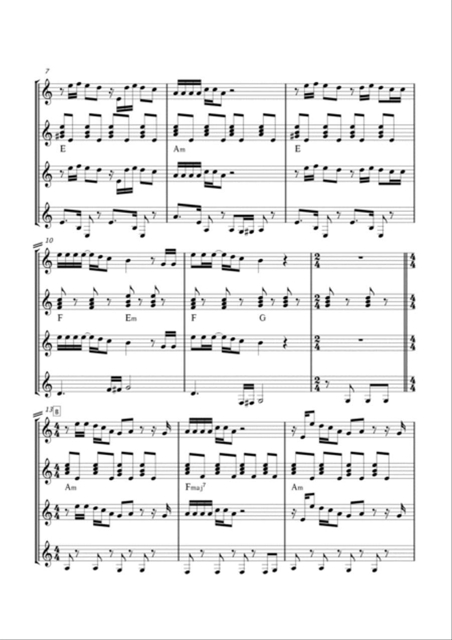 Breakfast In America Guitar Ensemble scores gallery preview page 4