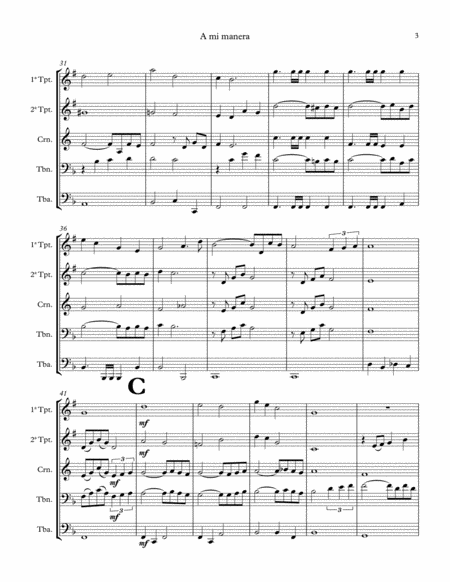 My way (A mi manera). Brass Quintet. Score & Parts image number null