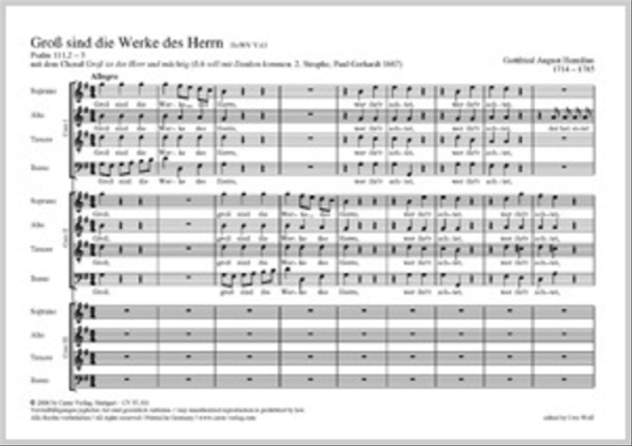 Gross sind die Werke des Herrn 4-Part scores gallery preview page 1