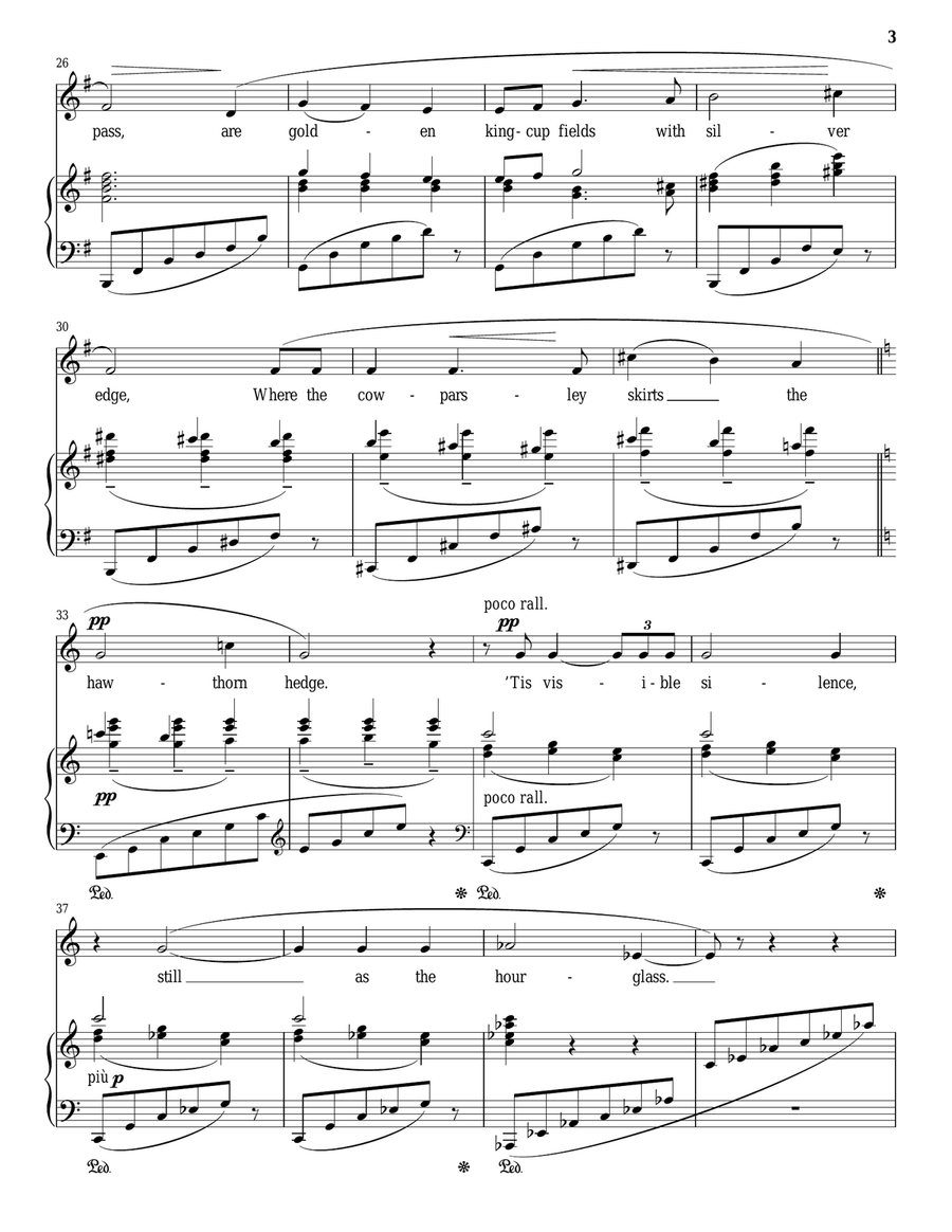 Silent Noon (Vaughan Williams) Piano, Vocal scores gallery preview page 3