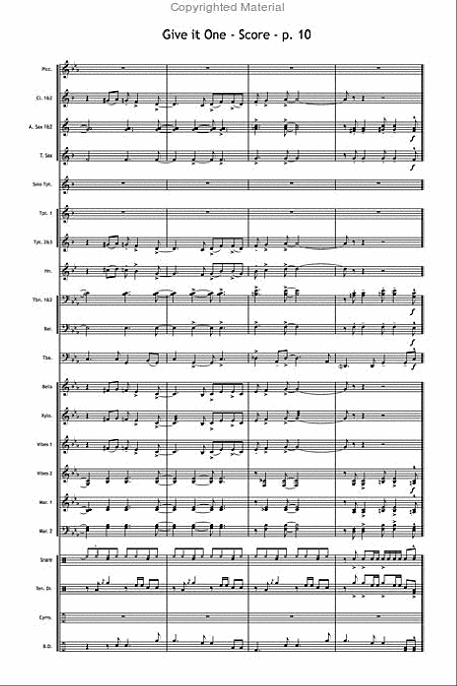 Give It One Marching Band scores gallery preview page 11