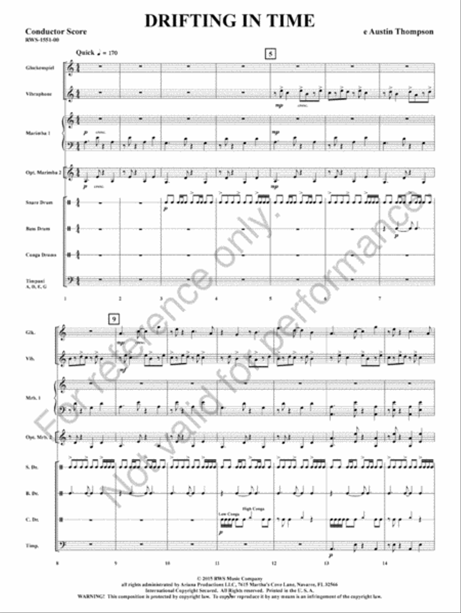 Drifting in Time Percussion Ensemble scores gallery preview page 4