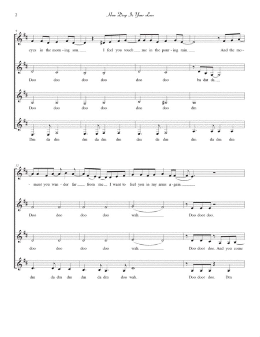 How Deep Is Your Love How Deep Is Your Love SSAA scores gallery preview page 2