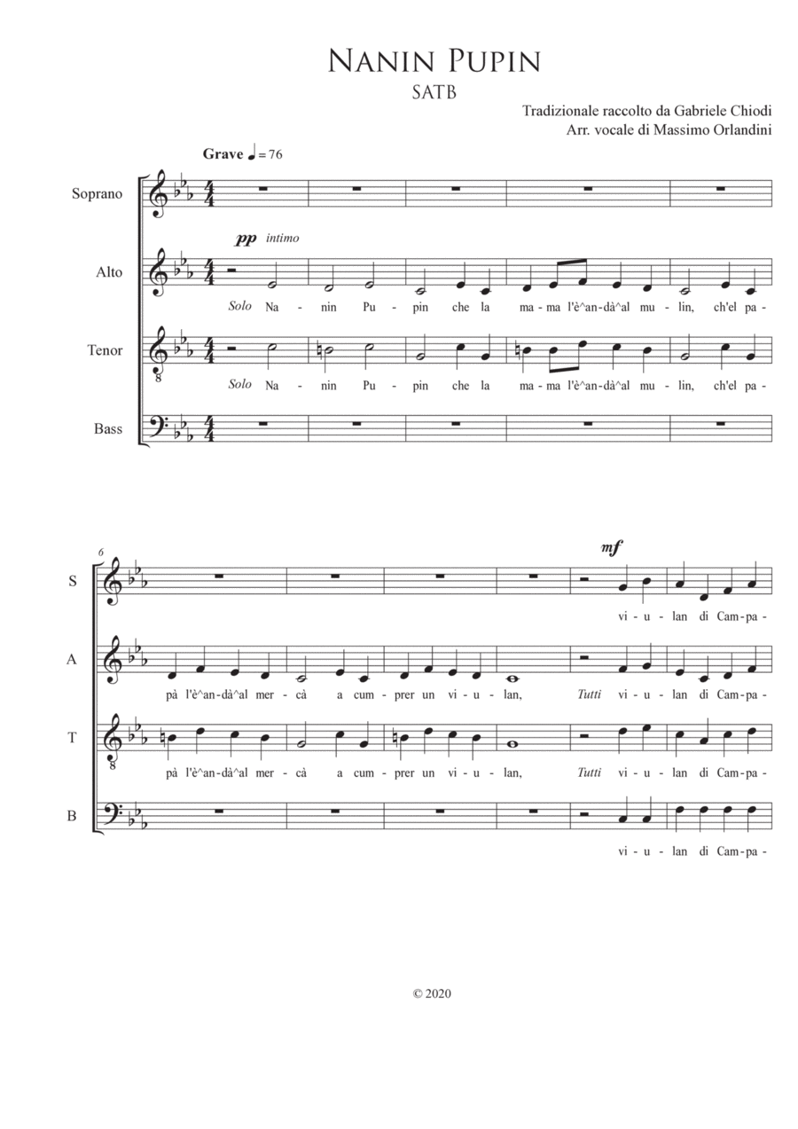 Nanin Pupin 4-Part scores gallery preview page 1