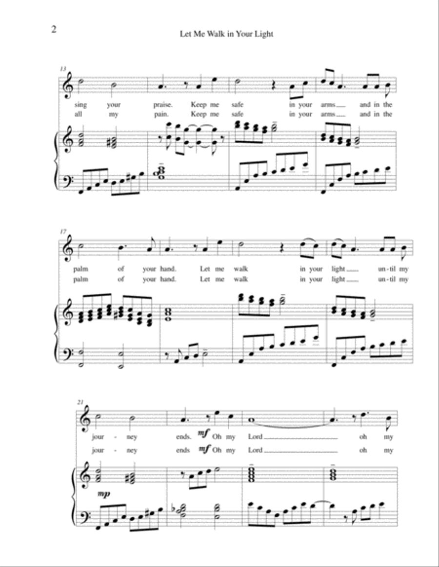 Let Me Walk in Your Light. Voice scores gallery preview page 2