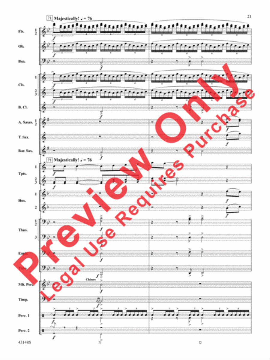 Of Sea and Song Concert Band scores gallery preview page 22