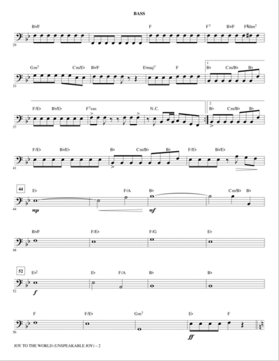 Joy to the World (Unspeakable Joy) - Bass Choir scores gallery preview page 2