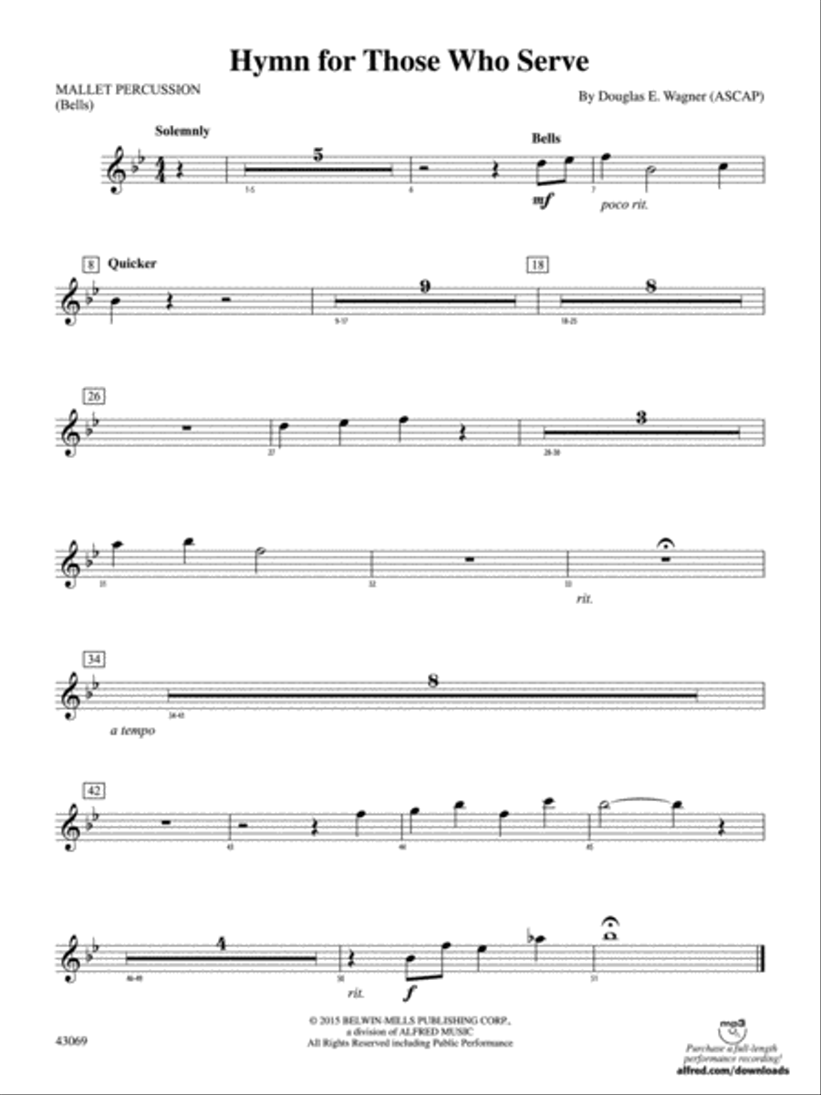 Hymn for Those Who Serve: Mallets Concert Band scores gallery preview page 1
