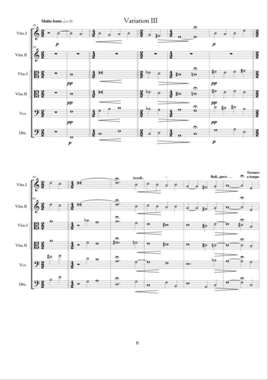 Fantasy no.5 in E minor - CS 265 forString orchestra String Quartet scores gallery preview page 6