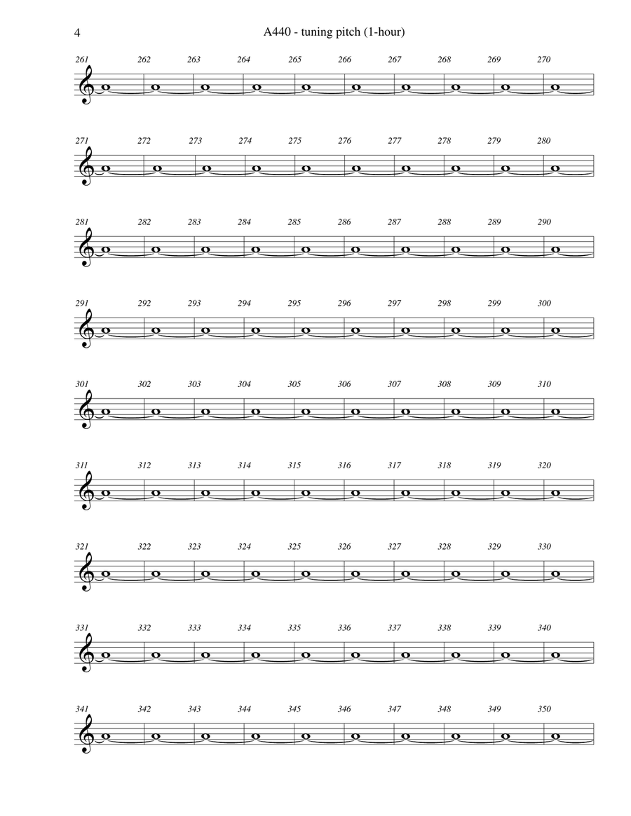 A440 - tuning pitch (1-hour) - score in C for flexible instrumentation image number null