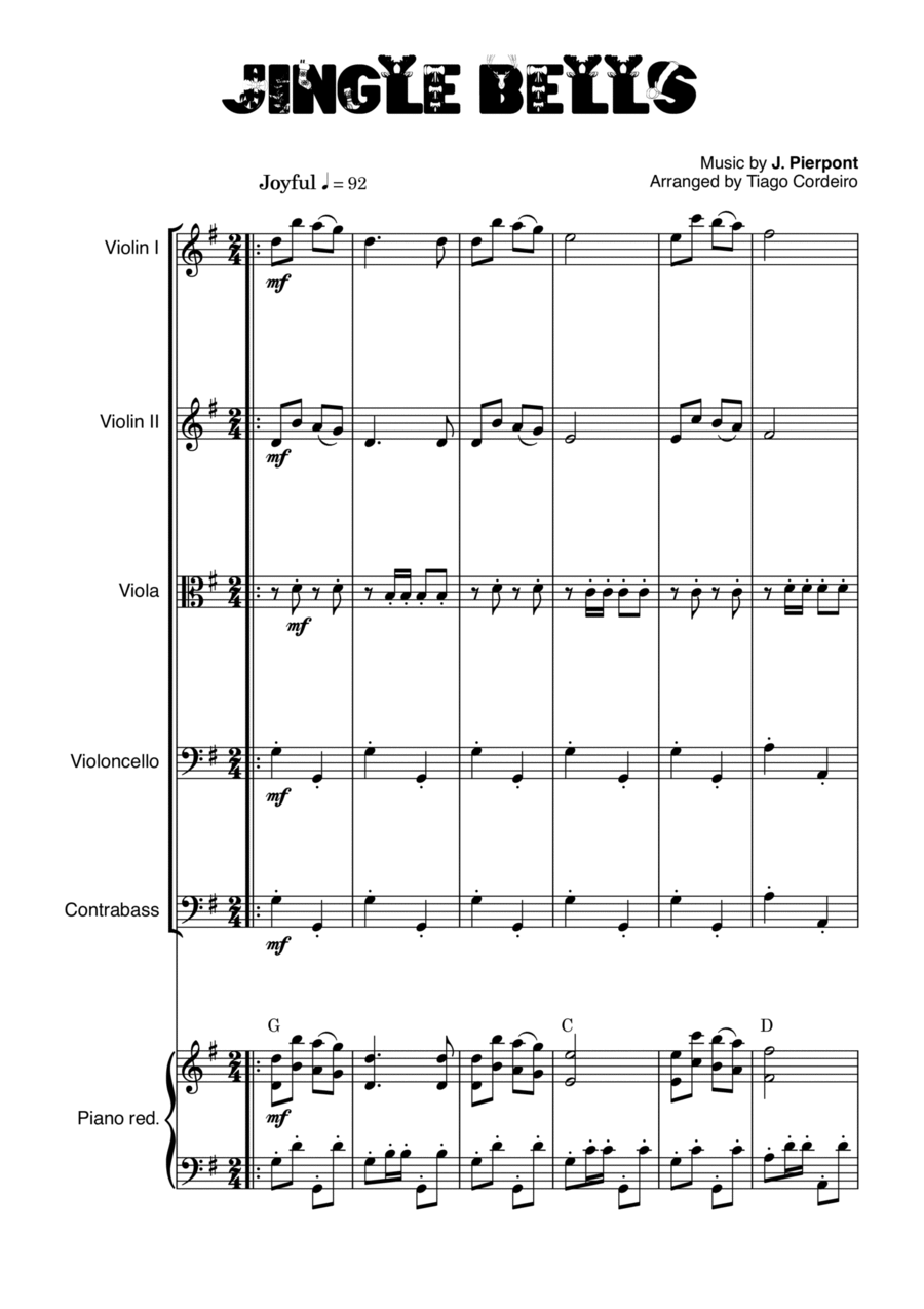 Jingle Bells String Quintet scores gallery preview page 1