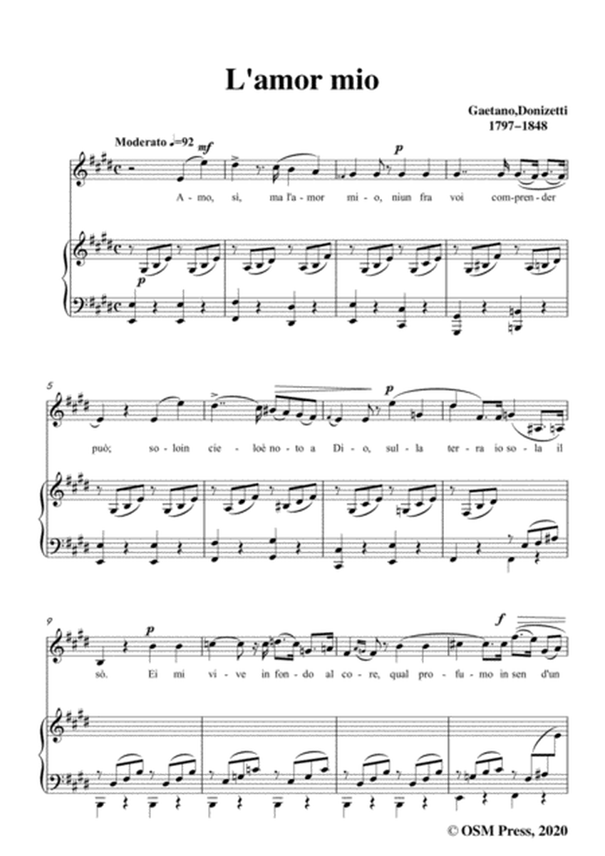 Donizetti-L'amor mio,in E Major,for Voice and Piano