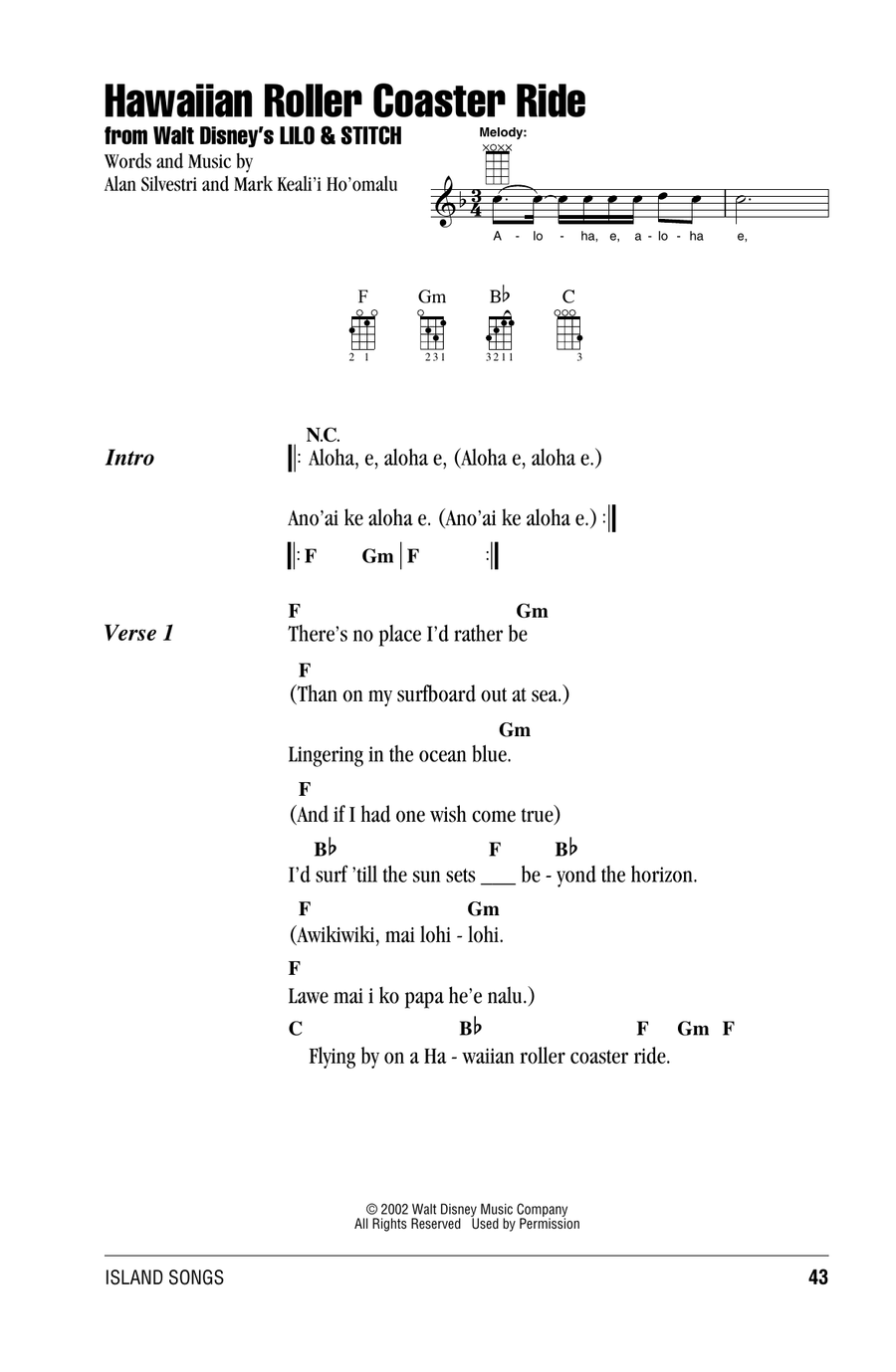 Hawaiian Roller Coaster Ride Ukulele scores gallery preview page 1