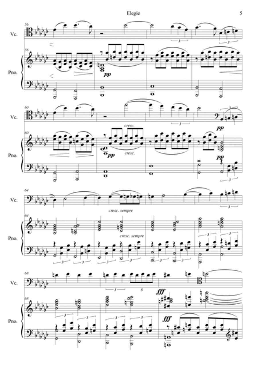 Elegie Op.3 No.1 Piano scores gallery preview page 5