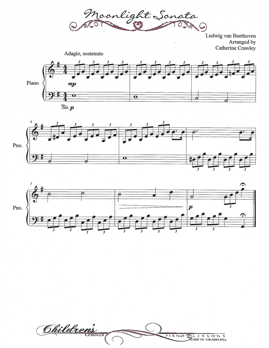 Moonlight Sonata Theme Moonlight Sonata Theme Piano Method scores gallery preview page 1