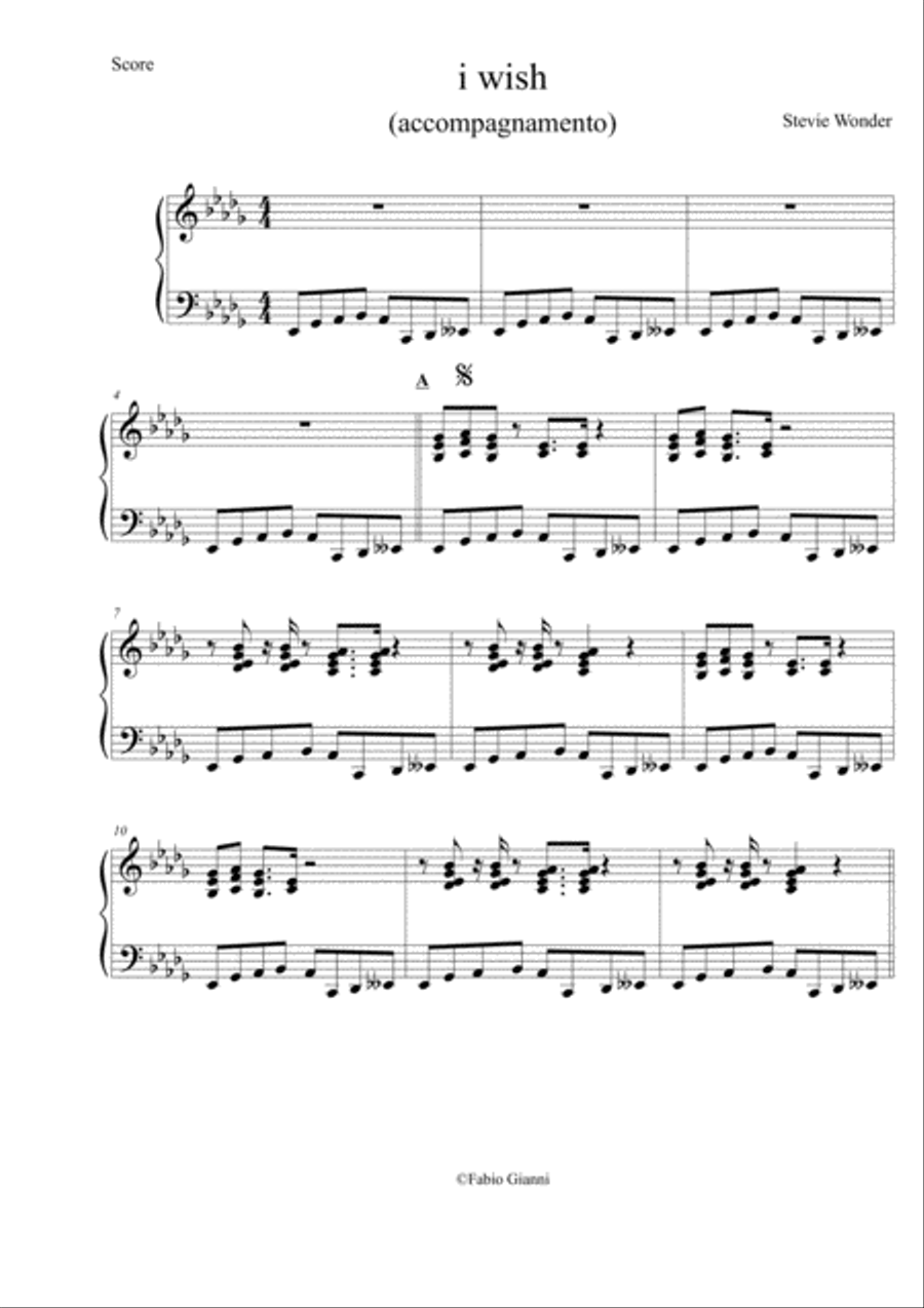 I Wish Piano Solo scores gallery preview page 1