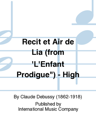 Book cover for Recit Et Air De Lia (From 'L'Enfant Prodigue) (F. & E.) - High (S.)
