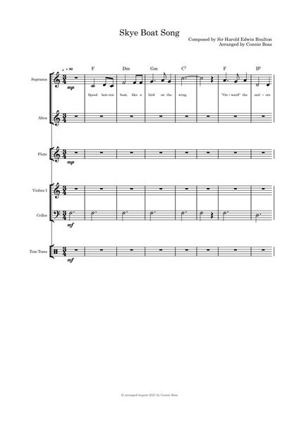 Skye Boat Song - vocal duet, flute, violin, cello, drum image number null