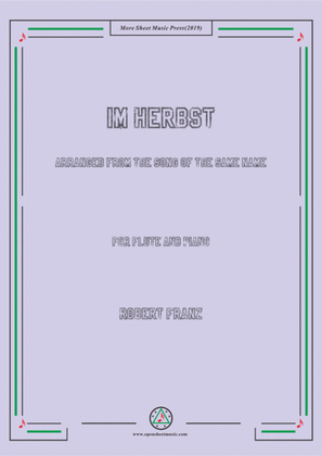 Book cover for Franz-Im Herbst,for Flute and Piano