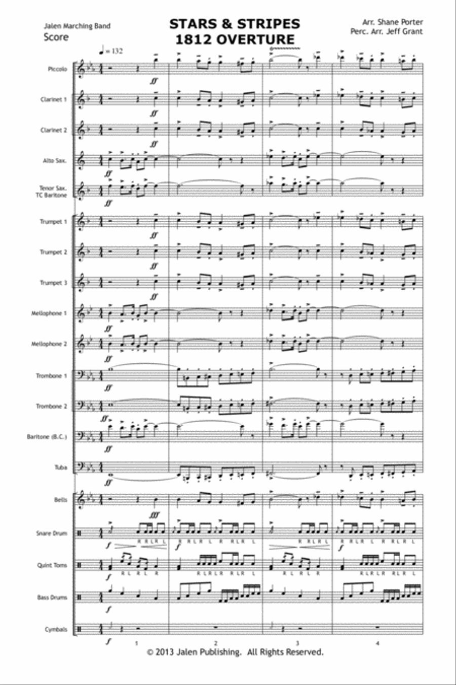 Stars and Stripes 1812 Overture Marching Band scores gallery preview page 2