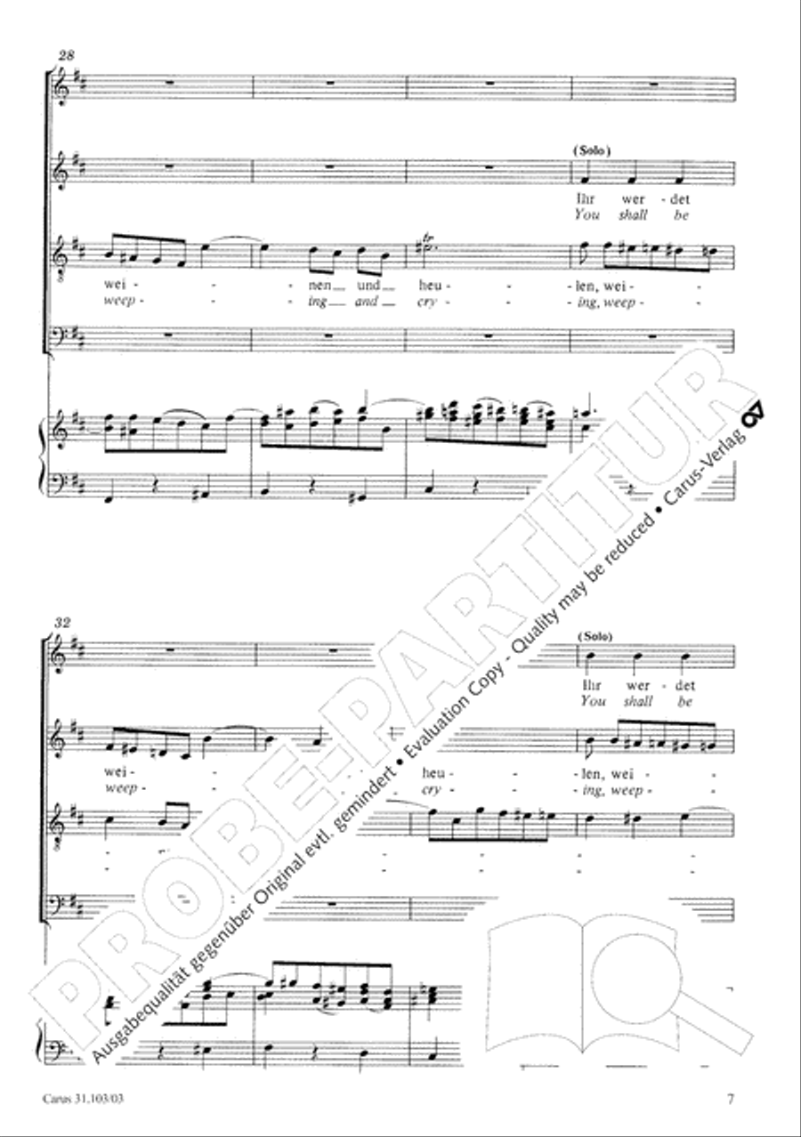 You shall be weeping and crying (Ihr werdet weinen und heulen) 4-Part scores gallery preview page 8