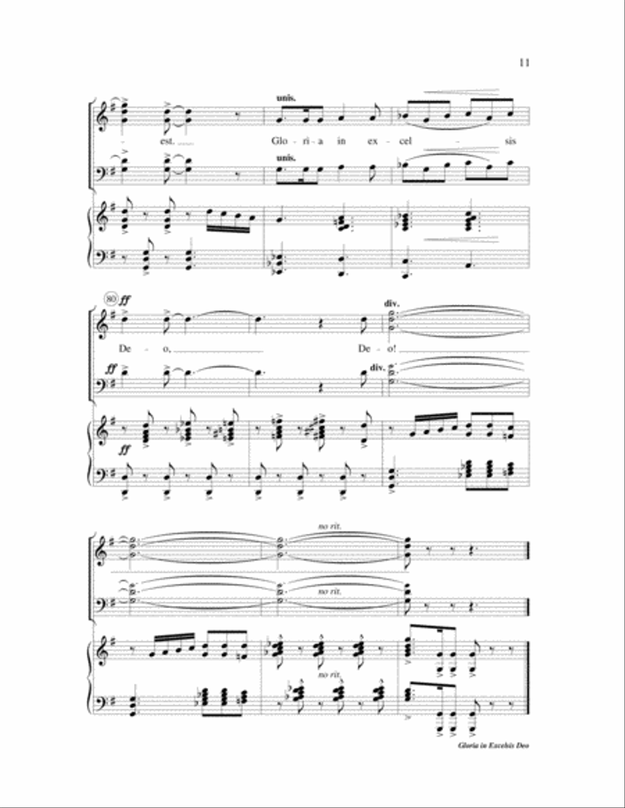Gloria in Excelsis Deo - SATB 4-Part scores gallery preview page 11