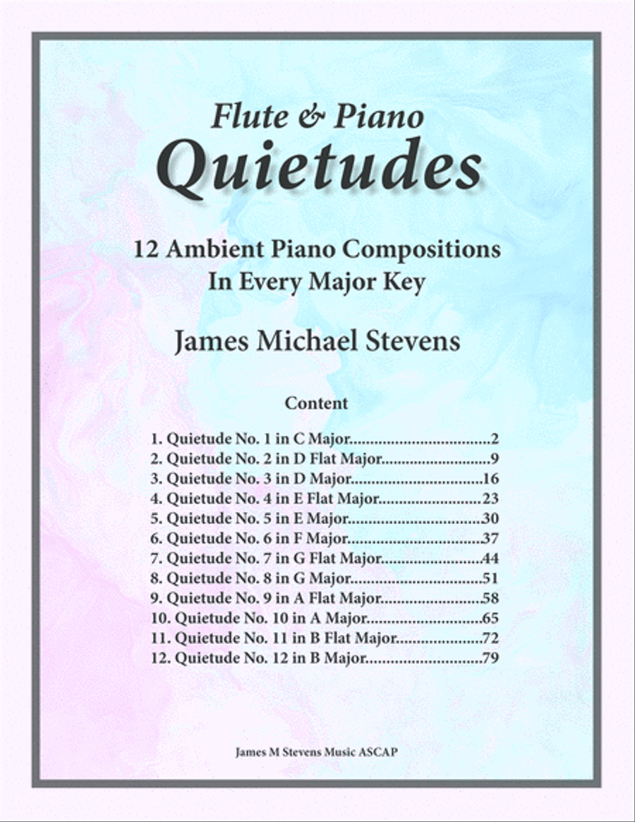 Quietudes, Nos. 1-12 - Flute & Piano Flute Solo scores gallery preview page 1