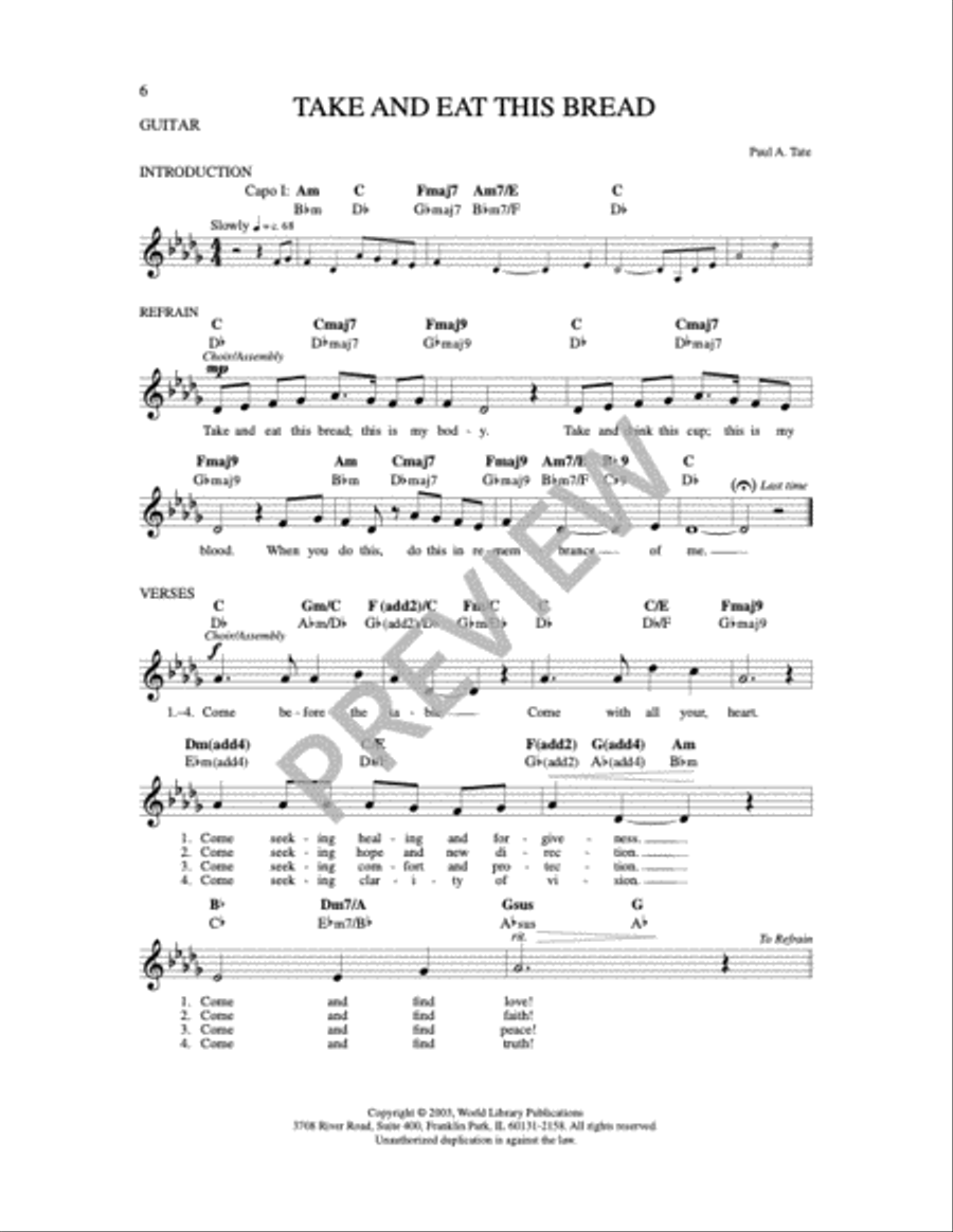 Take and Eat This Bread 4-Part scores gallery preview page 4