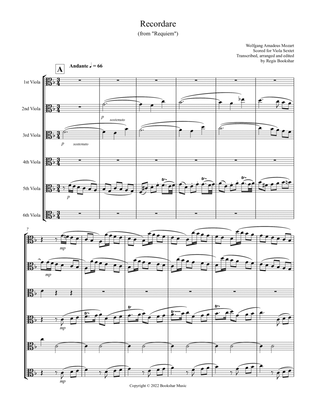 Book cover for Recordare (from "Requiem") (F) (Viola Sextet)