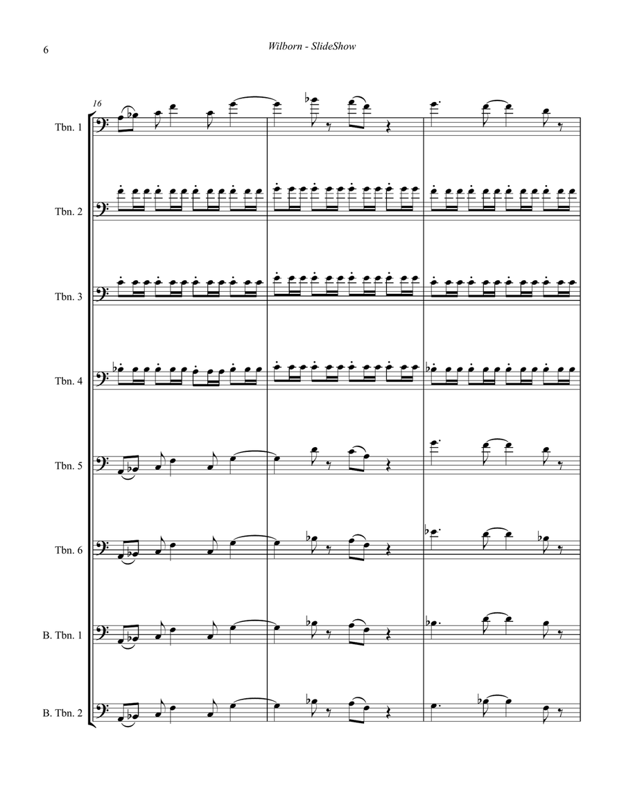 SlideShow for 8-part Trombone Ensemble Brass Ensemble scores gallery preview page 6