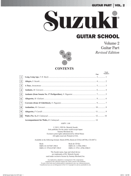 Suzuki Guitar School, Volume 2 image number null