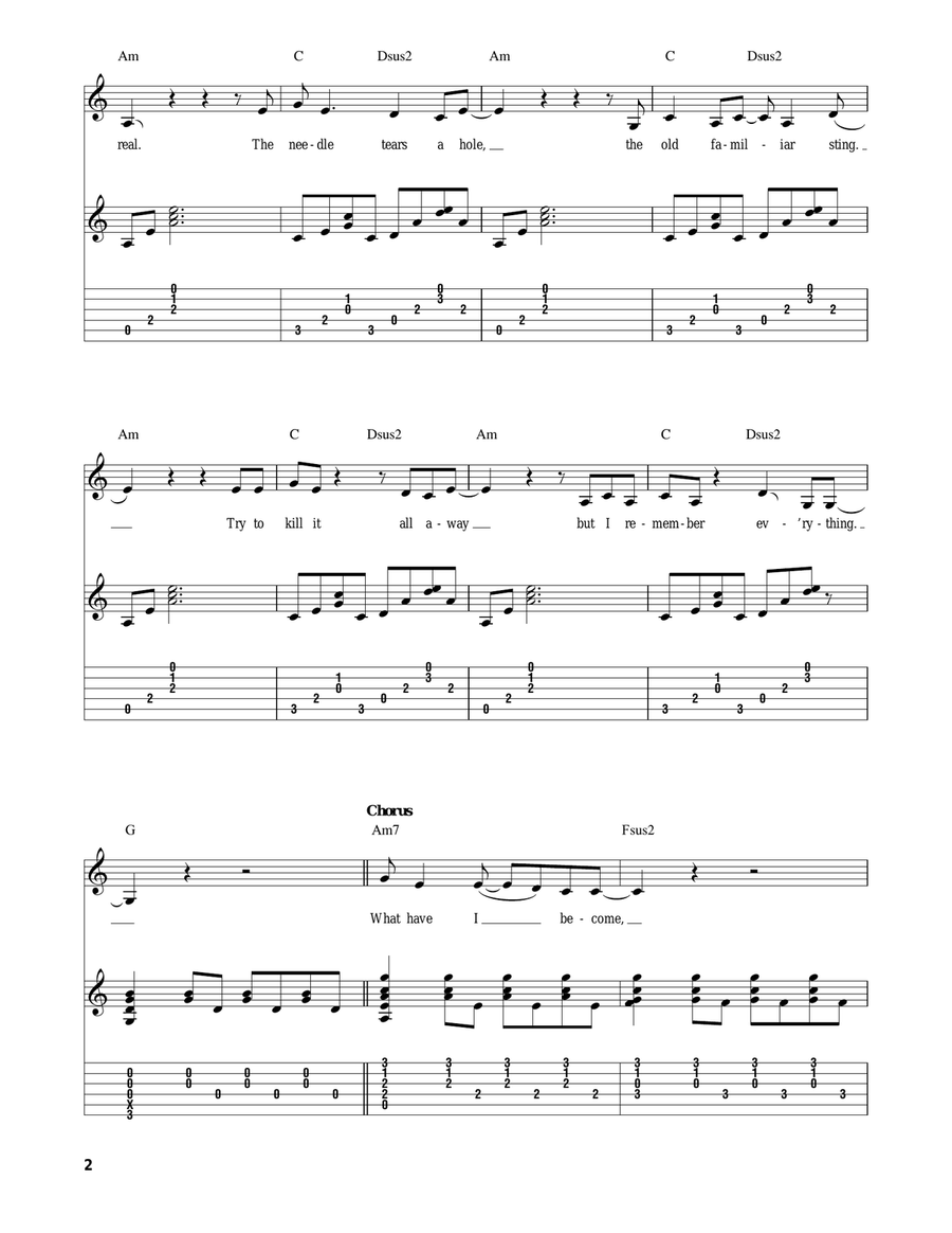 Hurt (Quiet) Acoustic Guitar scores gallery preview page 2