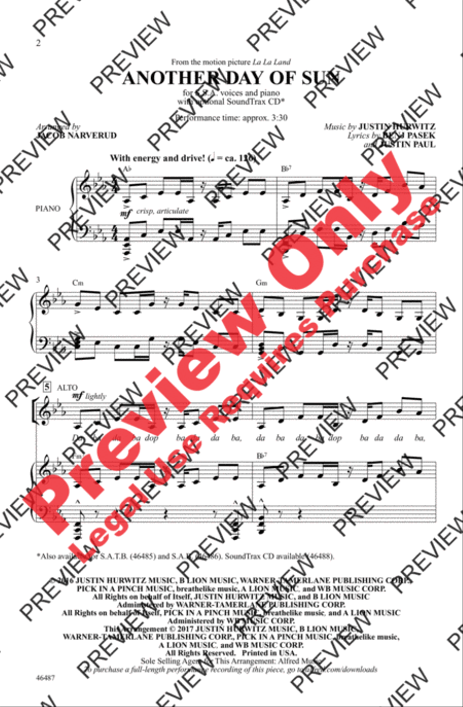 Another Day of Sun Women's Choir scores gallery preview page 2