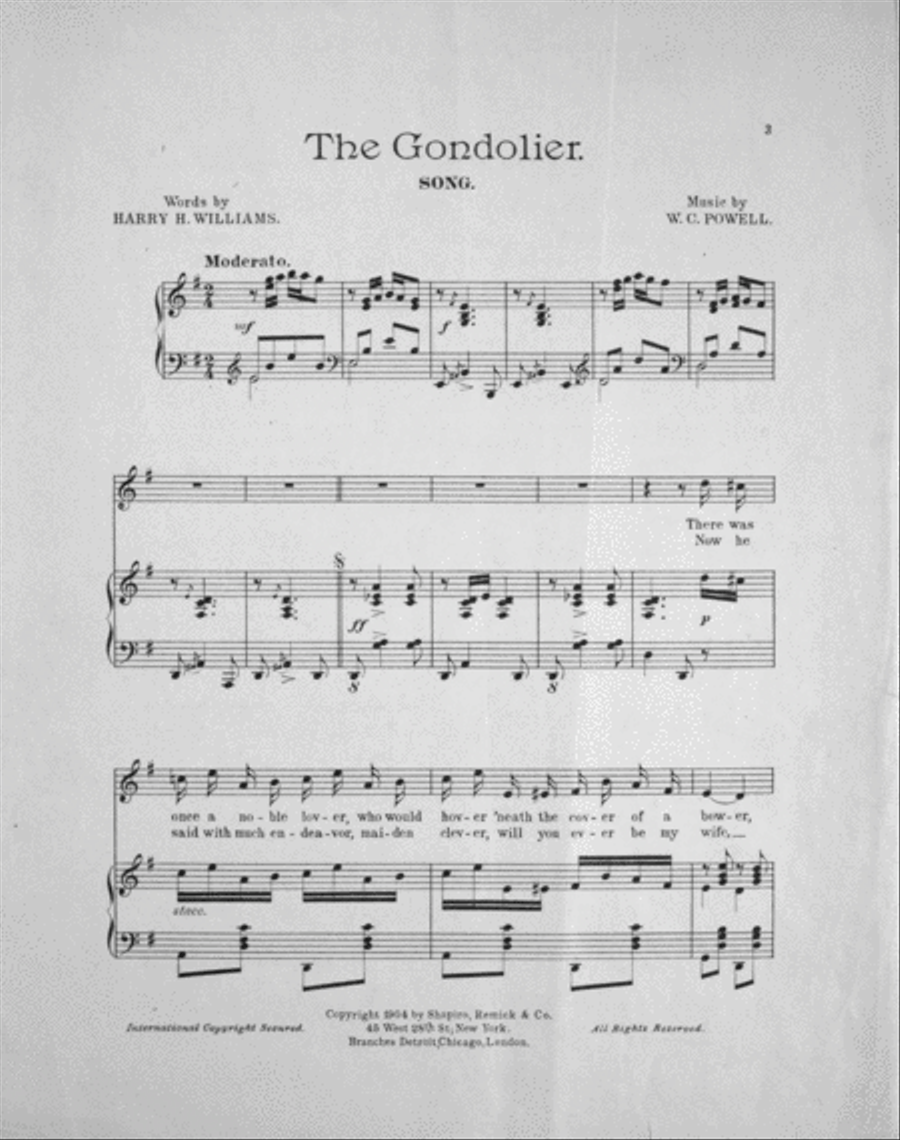 The Gondolier. Song Voice scores gallery preview page 2