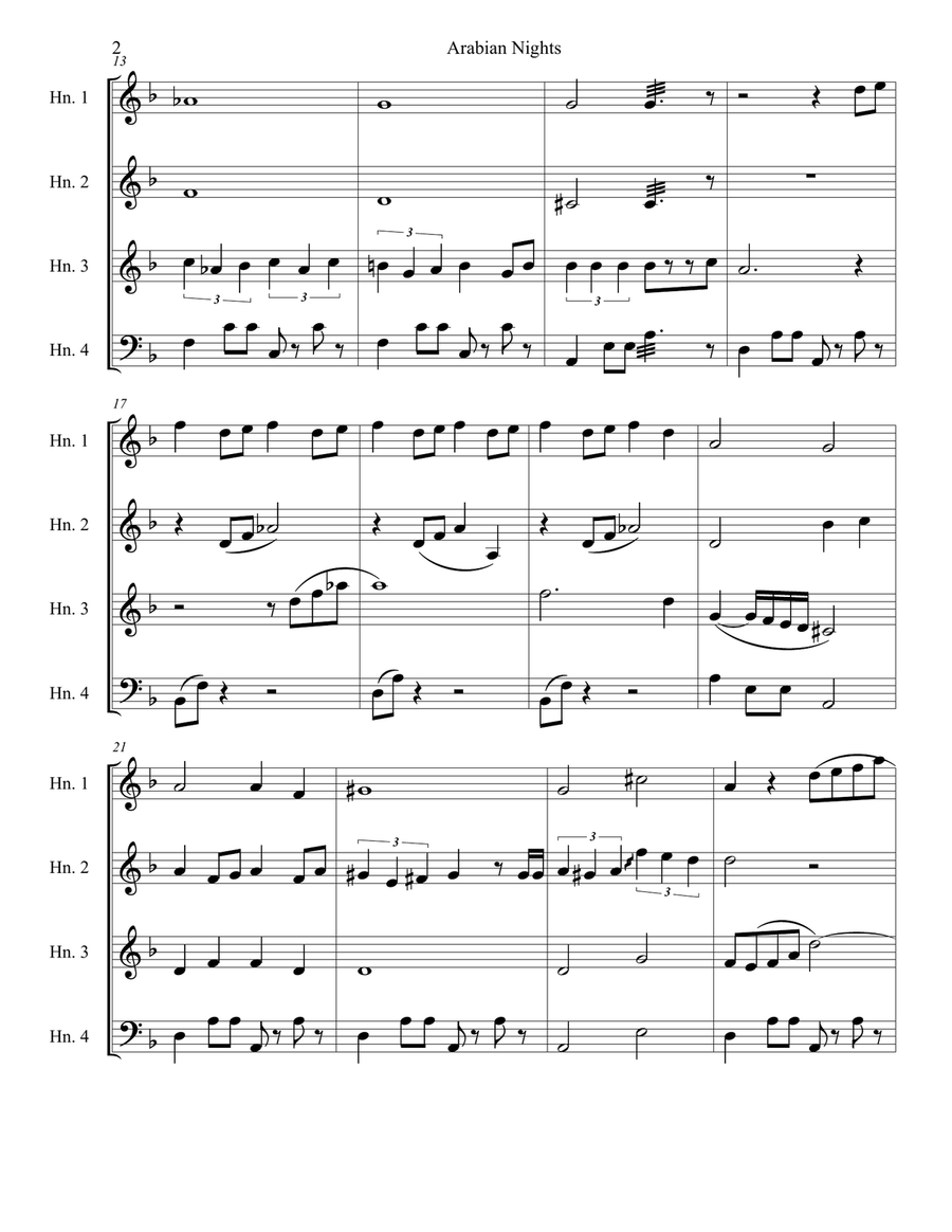 Arabian Nights Horn Solo scores gallery preview page 2